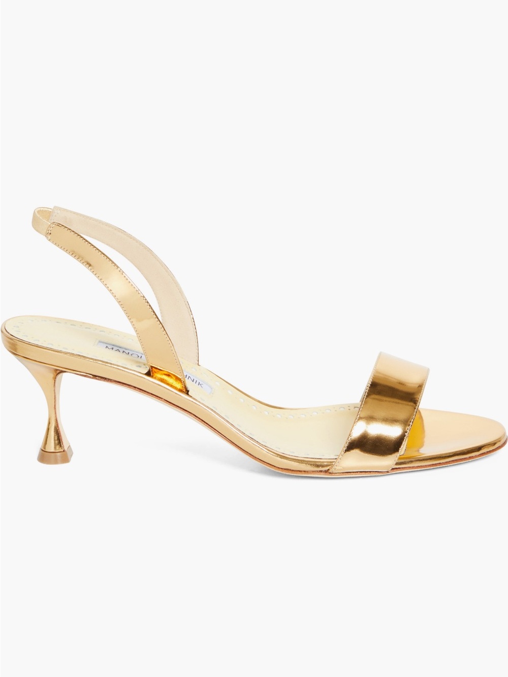 Manolo Blahnik Cupisanpla Gold Metallic Slingback Sandals 8US 38EU New $995 - Picture 3 of 12